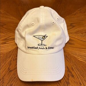 White Cap with Martini Embroidery
